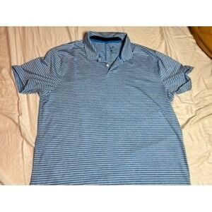 Nike Dri Fit Mens Blue White Stripe Golf Polo Shirt